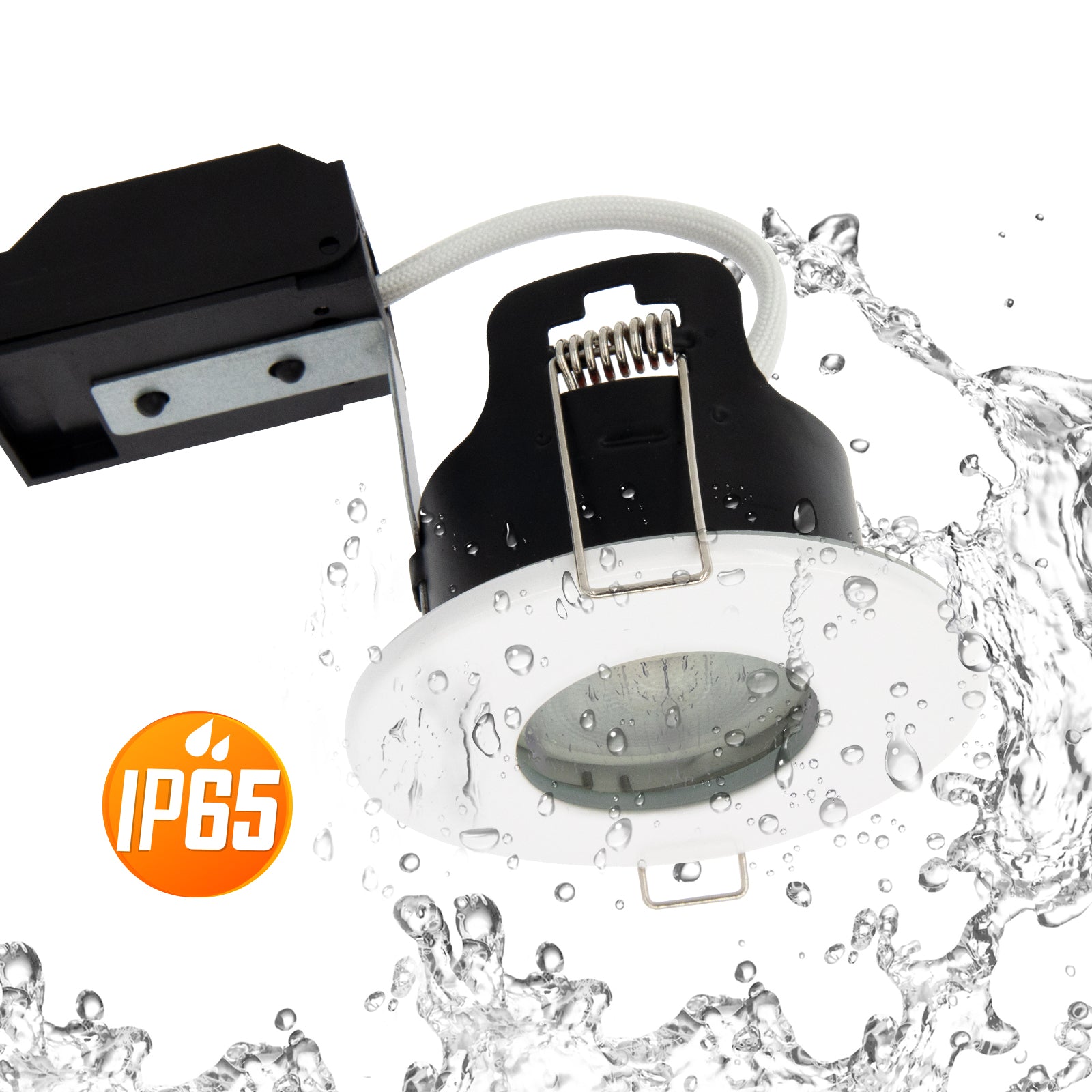 LED Fire Rated Downlights, IP65, White Bezel, Without Bulb