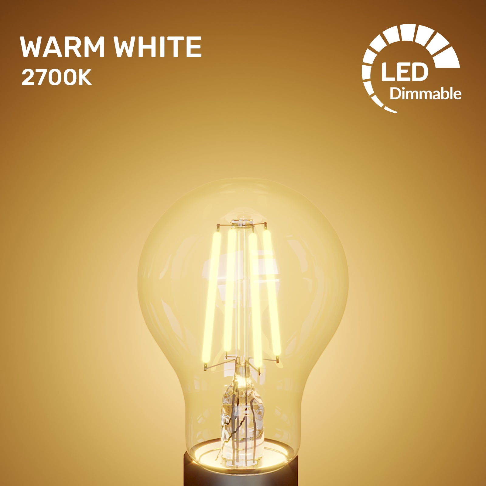 LED Dimmable Filament GLS 12W (100w), BC/B22, 1521 Lumens, Warm White(2700K), 240V