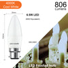 LED Candle 6.5W=60W Cool White Bayonet Cap BC B22 Bulbs3