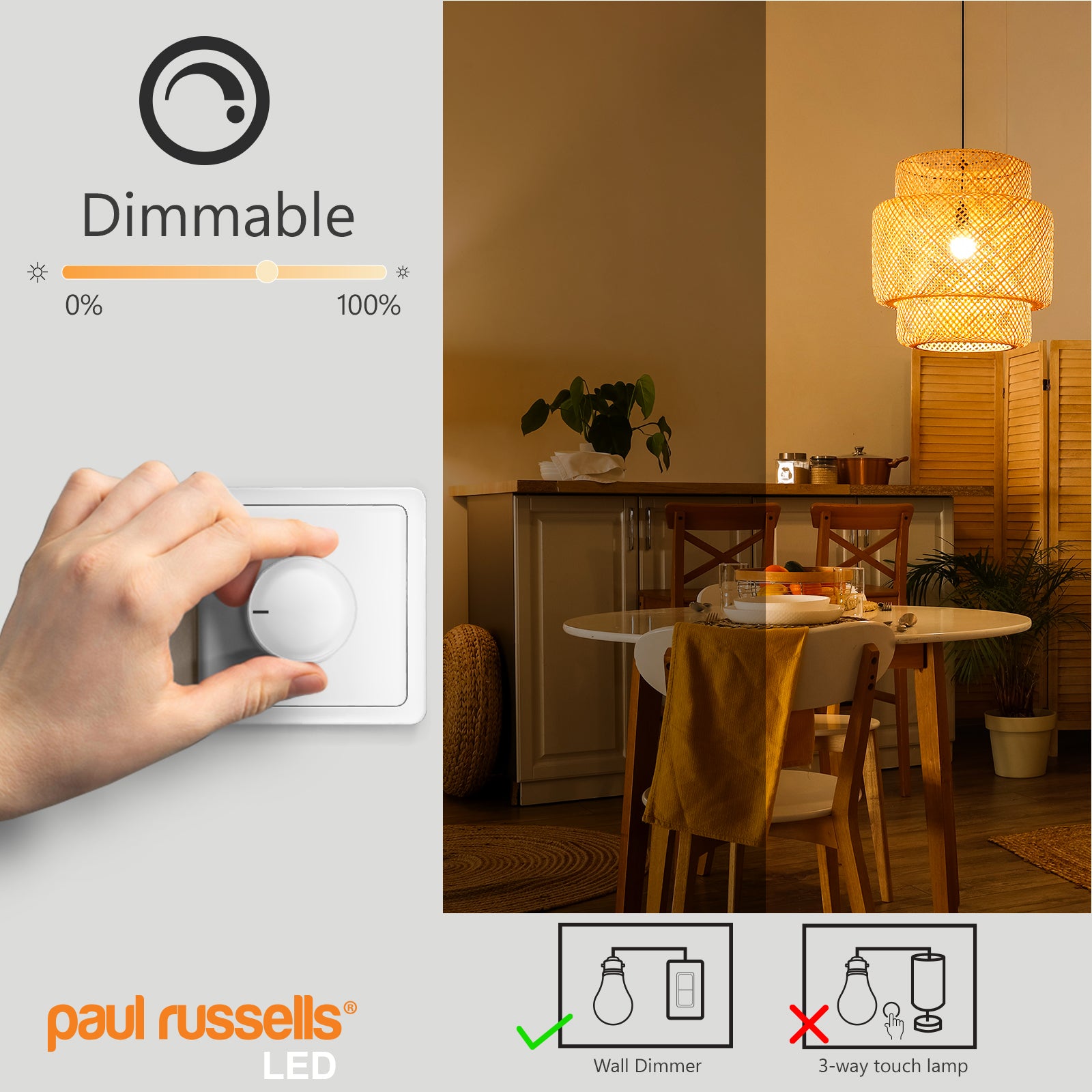 LED Filament Dimmable Golf 4.5W=40W Warm White Edison Screw ES E27 Bulbs