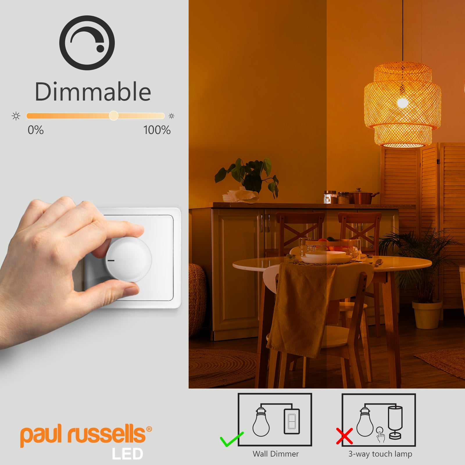 LED Filament Dimmable Golf 4.5W=40W Extra Warm White Small Edison Screw SES E14 Bulbs