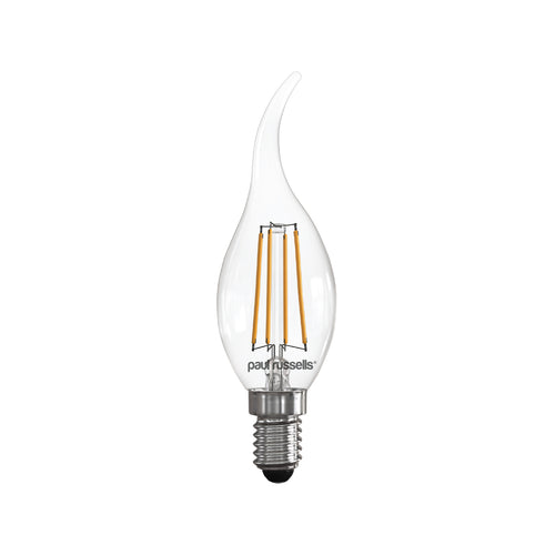 LED Filament Bent Tip Candle 4.5W=40W Warm White 2700K SES E14 Small Edison Screw Bulbs