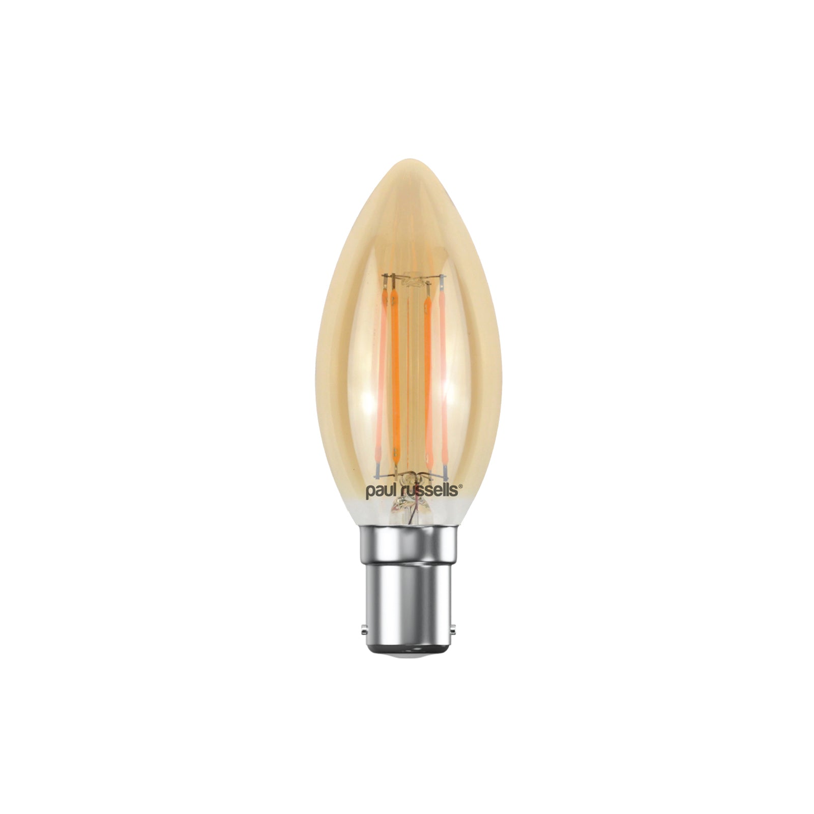 LED Filament Candle 4.5W=35W Extra warm White Amber 2200K SBC B15 Small Bayonet Cap Bulbs