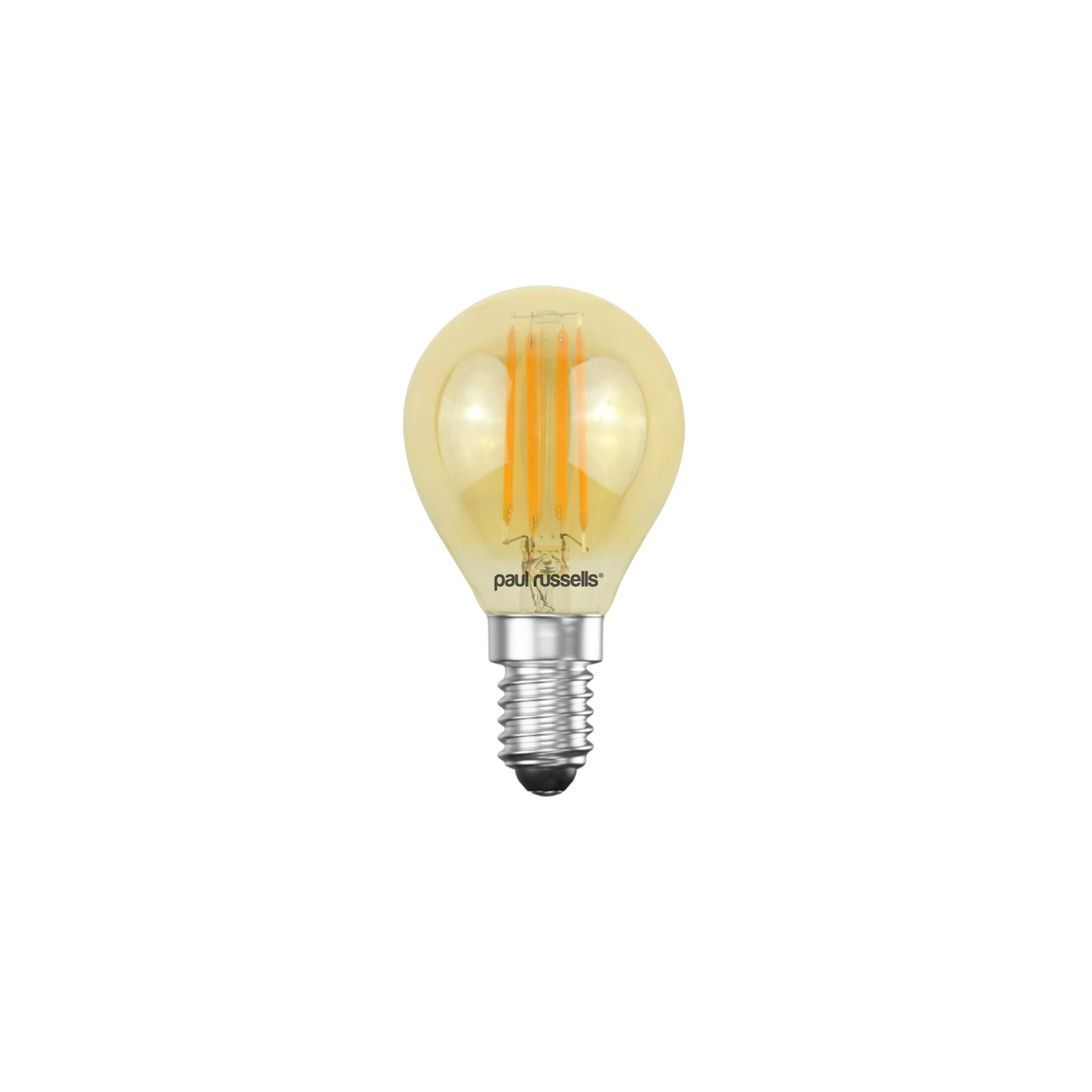 LED Filament Golf Ball 4.5W=35W Extra Warm White Amber 2200K SES E14 Small Edison Screw Bulbs