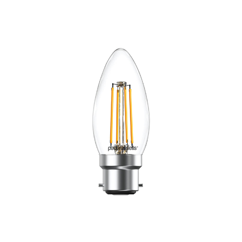 LED Filament Candle 4.5W=40W Warm White 2700K BC B22 Bayonet Cap Bulbs