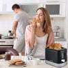Paul Russells 850W Black with Chrome accent 2-Slice Kitchen Toaster – 7 step Browning Controls, Defrost, Reheat, Cancel Functions, LED Indicator, Cord Storage, Removable Crumb Tray – Fast Toasting5