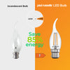 LED Filament Bent Tip Candle 4.5W=40W Warm White BC B22 Bayonet Cap Bulbs4
