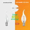 LED Filament Bent Tip Candle 4.5W=40W Warm White SBC B15 Bayonet Cap Bulbs4