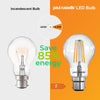 LED Filament GLS 4.5W=40W Warm White BC B22 Bayonet Cap Bulbs4