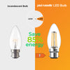 LED Filament Candle 4.5W=40W Warm White 2700K BC B22 Bayonet Cap Bulbs4