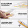 COB LED Strip Light 24V, 5W/M, 320 LEDs/M, 3000K Warm White, 400 Lumens, 5M Flexible Tape, IP65, (Dimmable)5