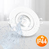 Paul Russells 6W LED Non Fire Rated Tiltable Downlight, Warm/Cool/Day White 3 Adjustable CCT, IP44, White Bezel4
