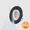 Paul Russells 4.8W LED Non Fire Rated Downlight Tiltable, Warm White 3000K, IP44, Bezel Black3