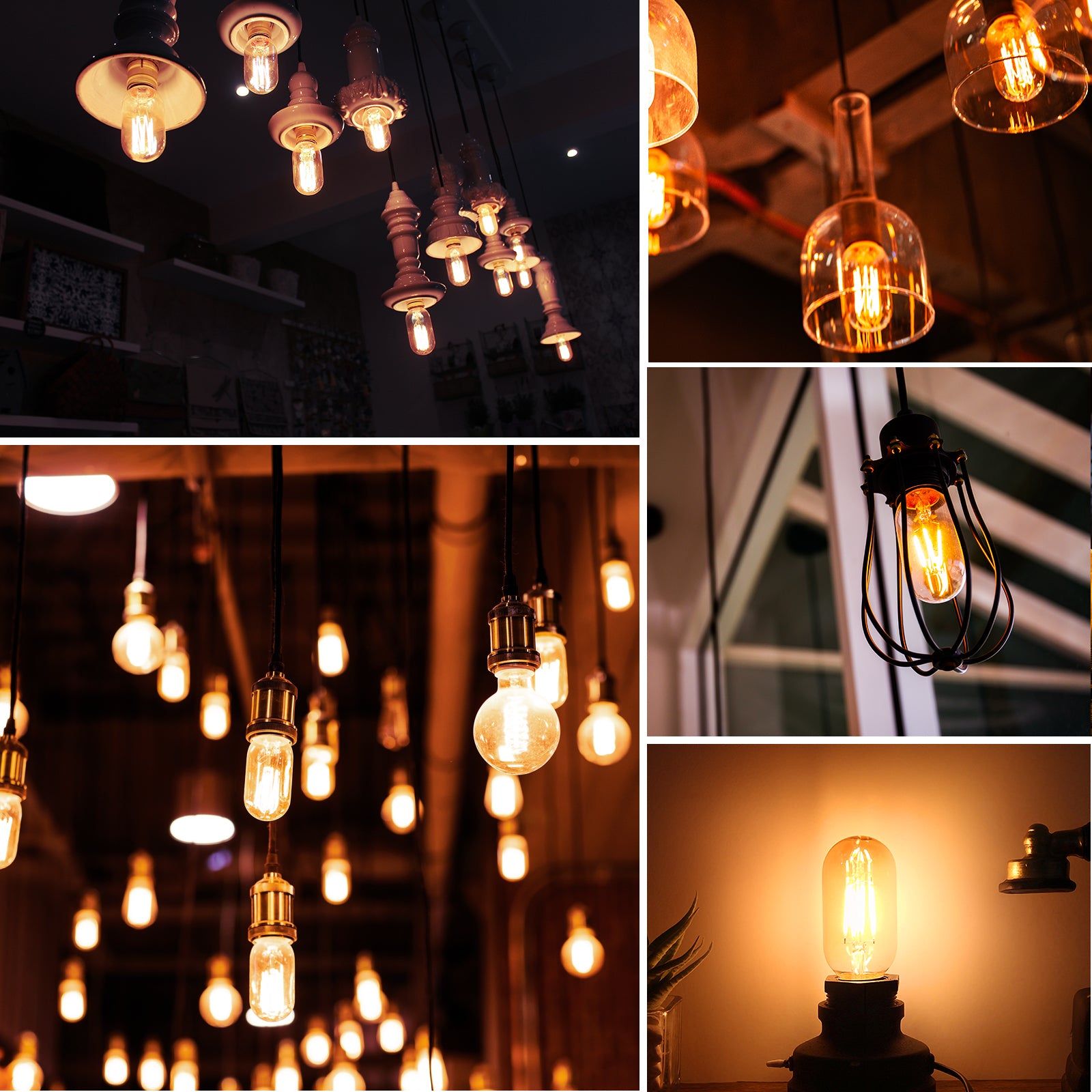 LED Filament T45 4.5W=35W Amber ES E27 Edison Screw Cap Bulb