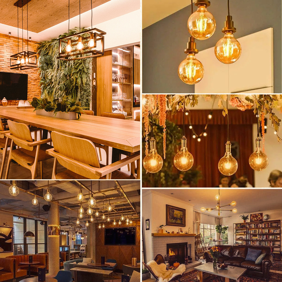 LED Filament G80 4.5W=35W Extra warm White Amber 2200K ES E27 Edison Screw Cap Bulbs
