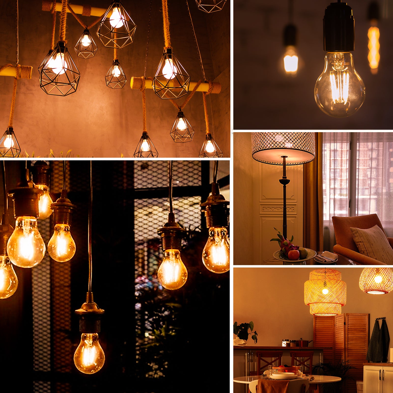 LED Filament GLS 4.5W=35W Extra Warm White Amber 2200K ES E27 Edison Screw Cap Bulbs