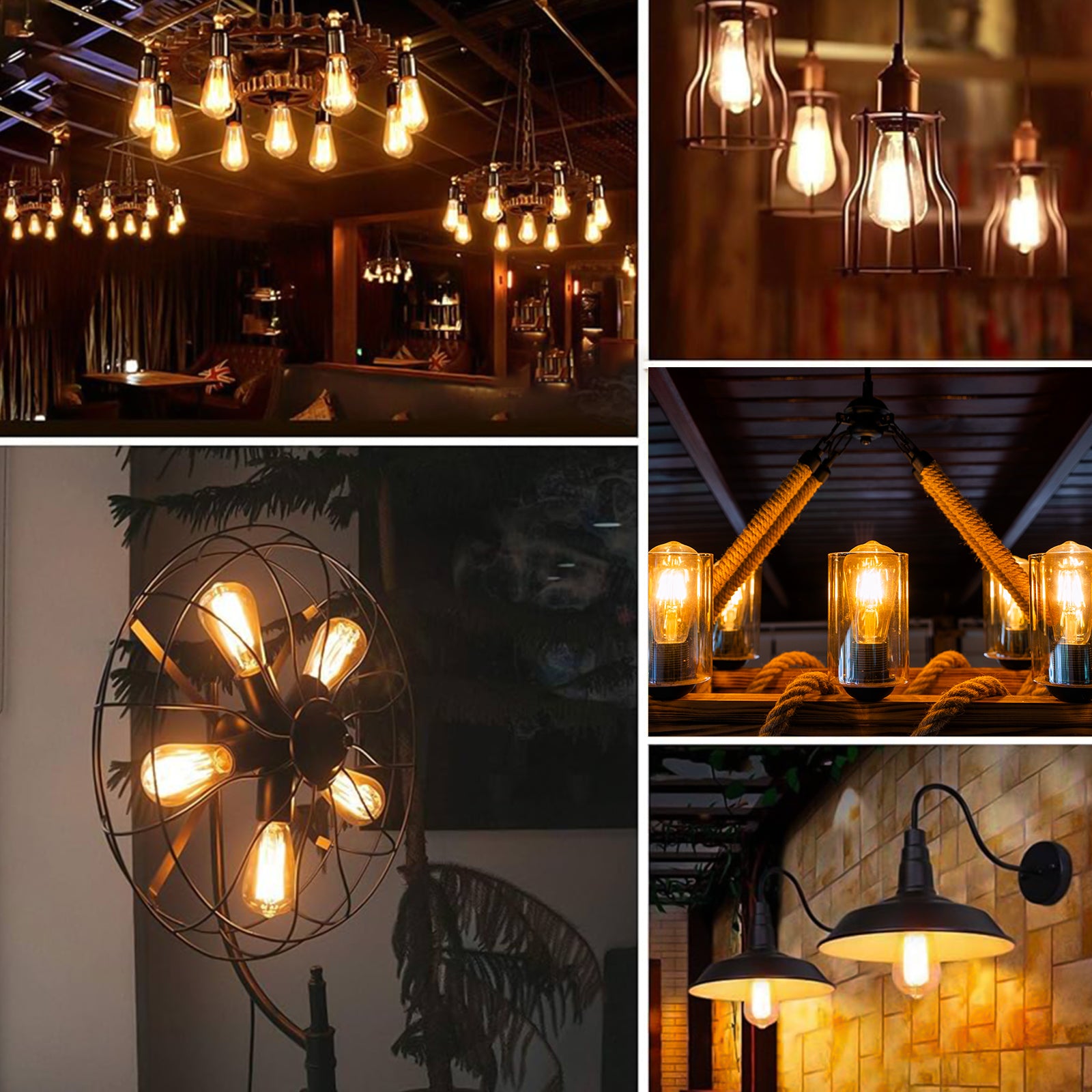 LED Filament ST64 4.5W=35W Extra Warm White Amber 2200K ES E27 Edison Screw Cap Bulbs