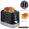 Paul Russells 850W Black with Chrome accent 2-Slice Kitchen Toaster – 7 step Browning Controls, Defrost, Reheat, Cancel Functions, LED Indicator, Cord Storage, Removable Crumb Tray – Fast Toasting3