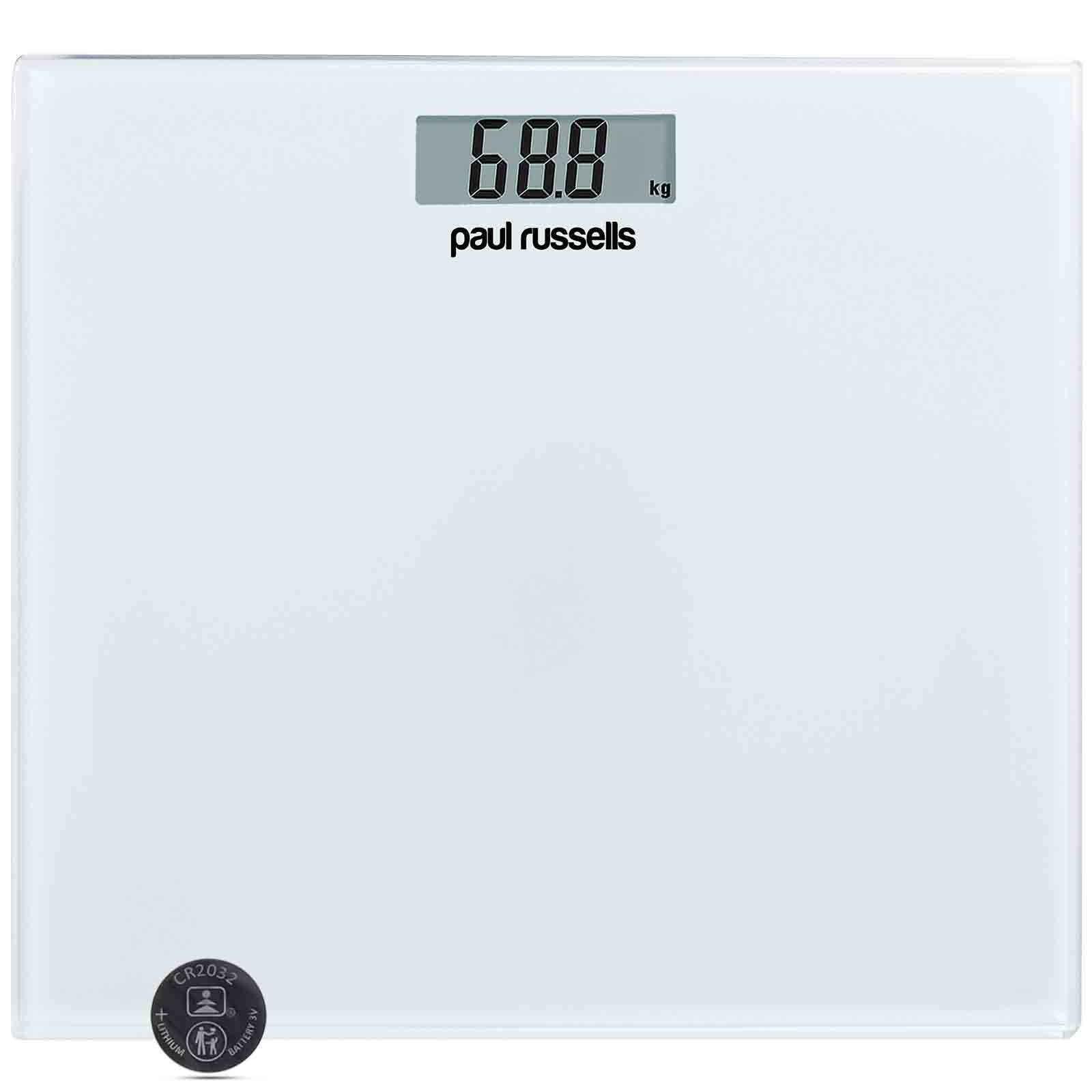 Digital Bathroom Scales, Body Weight, Weighing Scale, 150KG Wide Platform, White