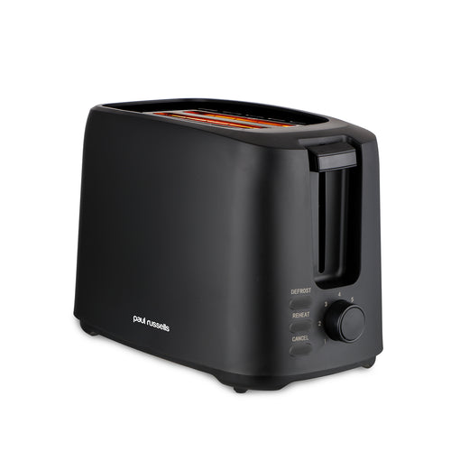 Electric Toaster, 700W, Black, 7-Setting Browning Control, Cord Storage Function, Removable Crumbs Tray