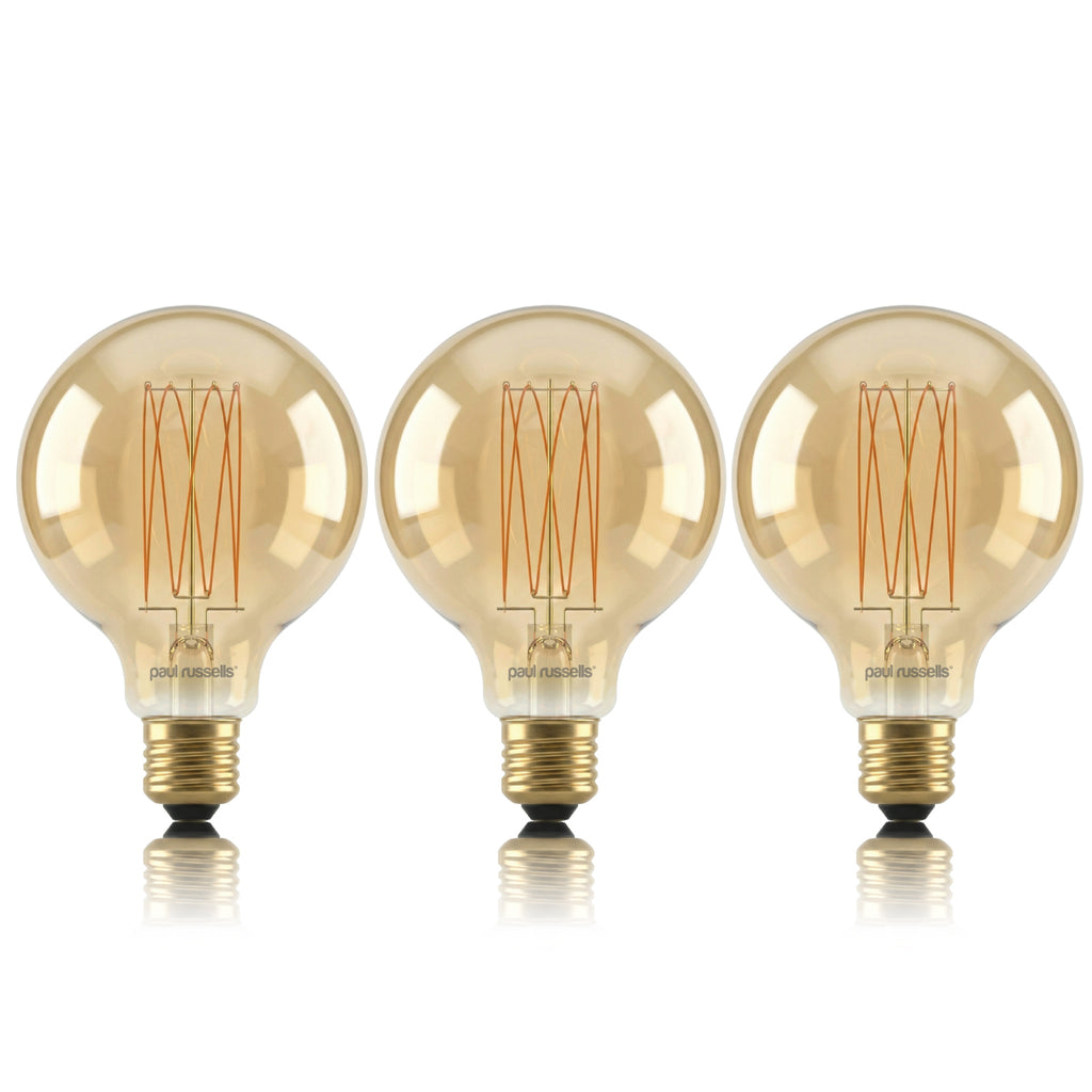 7W LED G95, E27, 600lm, Dimmable, 2200K (3 Pack)