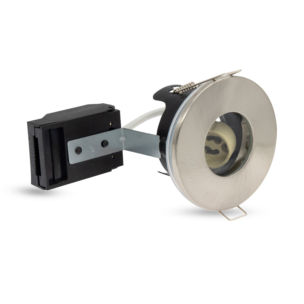 LED Fire Rated Downlights, IP65, Satin Nickel Bezel, Without Bulb