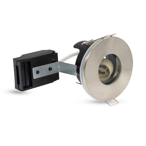LED Fire Rated Downlights, IP65, Satin Nickel Bezel, Without Bulb