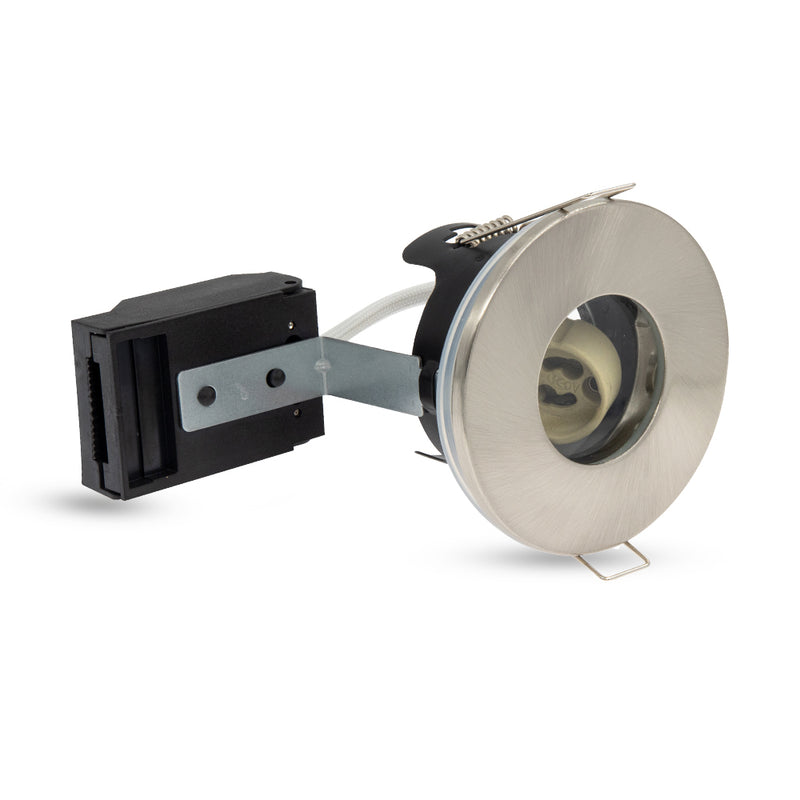 LED Fire Rated Downlights, IP65, Satin Nickel Bezel, Without Bulb