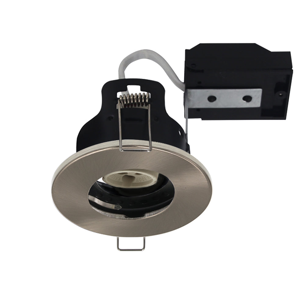 LED Fire Rated Downlights, IP20, Satin Nickel Bezel, Without Bulb