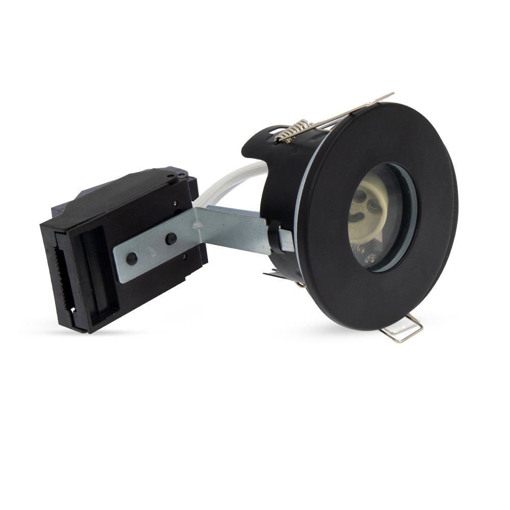 LED Fire Rated Downlights, IP65, Black Bezel, Without Bulb