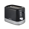 Paul Russells 850W Black with Chrome accent 2-Slice Kitchen Toaster – 7 step Browning Controls, Defrost, Reheat, Cancel Functions, LED Indicator, Cord Storage, Removable Crumb Tray – Fast Toasting1