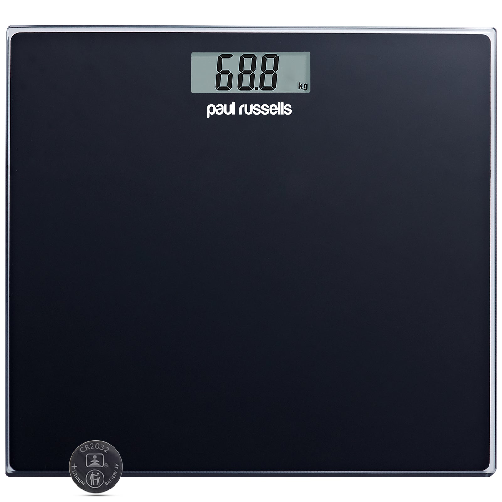 Digital Bathroom Scales, Body Weight, Weighing Scale, 150KG Wide Platform, Black
