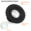 Paul Russells 6W LED Non Fire Rated Tiltable Downlight, Warm/Cool/Day White 3 Adjustable CCT, IP44, Black Bezel6