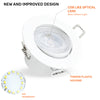 Paul Russells 6W LED Non Fire Rated Tiltable Downlight, Warm/Cool/Day White 3 Adjustable CCT, IP44, Bezel White6