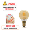 LED Filament Golf Ball 4.5W=35W Extra Warm White Amber 2200K SES E14 Small Edison Screw Bulbs4