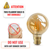LED Filament G80 4.5W=35W Extra Warm White Amber 2200K BC B22 Bayonet Cap Bulbs4