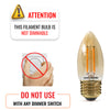 LED Filament Candle 2.5W=25W Extra Warm White Amber 2200K ES E27 Edison Screw Bulbs4