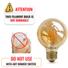 LED Filament G80 4.5W=35W Extra warm White Amber 2200K ES E27 Edison Screw Cap Bulbs4