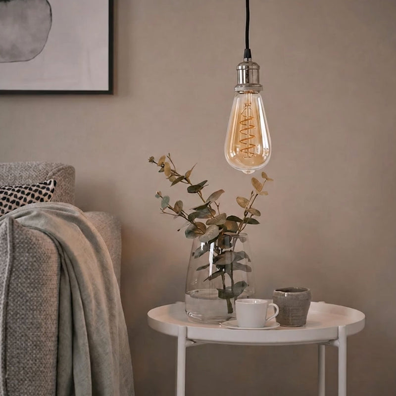 LED Filament Spiral ST64 4W=25w Extra Warm White (AMBER) ES E27 Edison Screw Decorative Bulbs