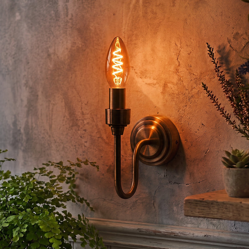 LED Filament Spiral Candle 2.5W=15w Extra Warm White (AMBER) SES E14 Small Edison Screw Decorative Bulbs Lit