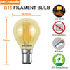 LED Filament Golf Ball 2W=25W Extra Warm White Amber 2200K SBC B15 Small Bayonet Cap [10 Bulbs]3