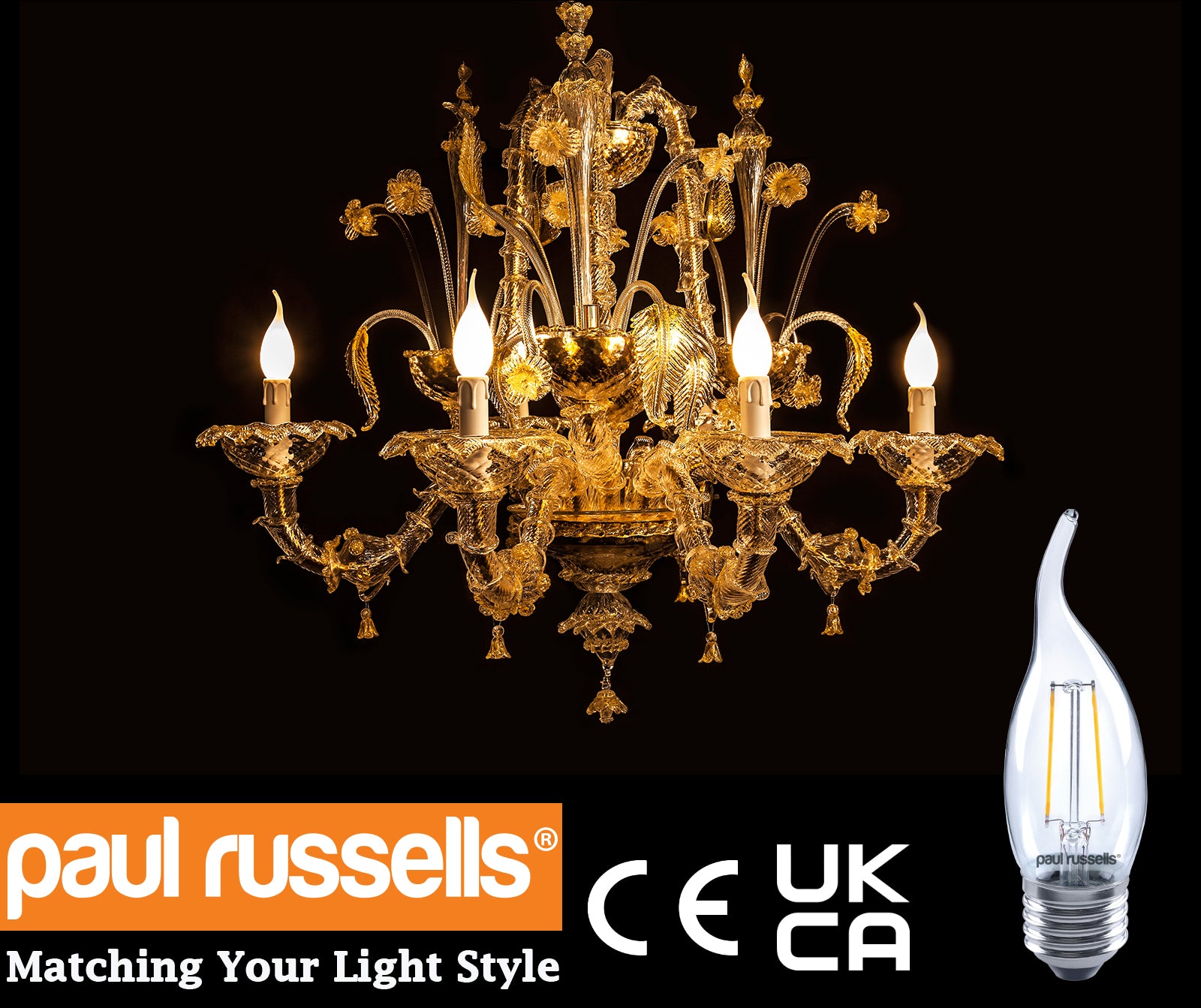 LED Filament Bent Tip Candle 2.5W=25W Warm White ES E27 Edison Screw Bulb