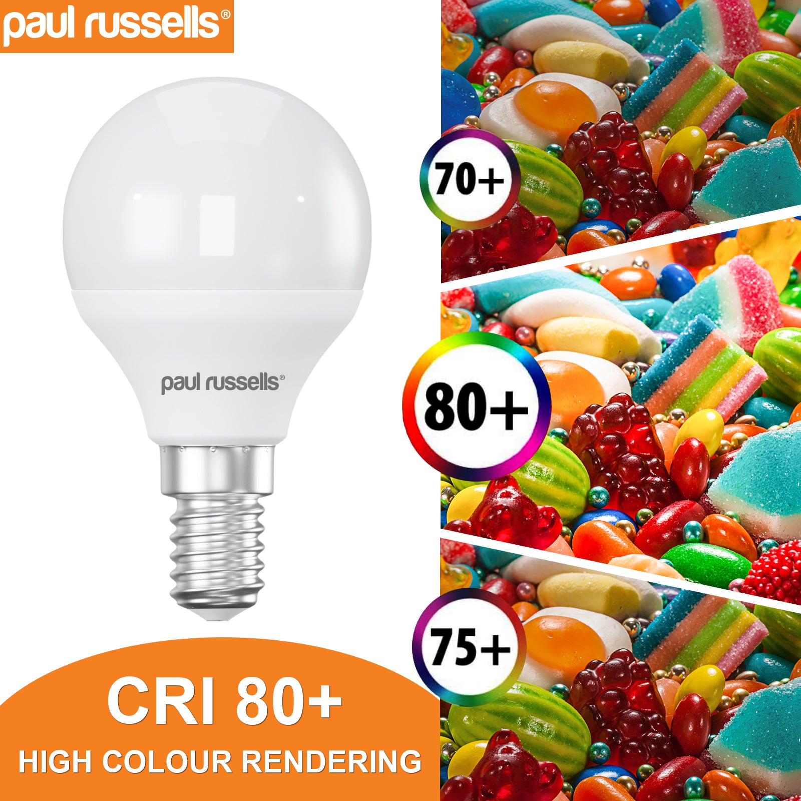 LED Golf Ball 2.5W=25W Warm White E14 Small Edison Screw Bulbs