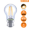 LED Filament Golf Ball 4W=35W Extra Warm White Amber 2200K BC B22 Bayonet Cap Bulbs2