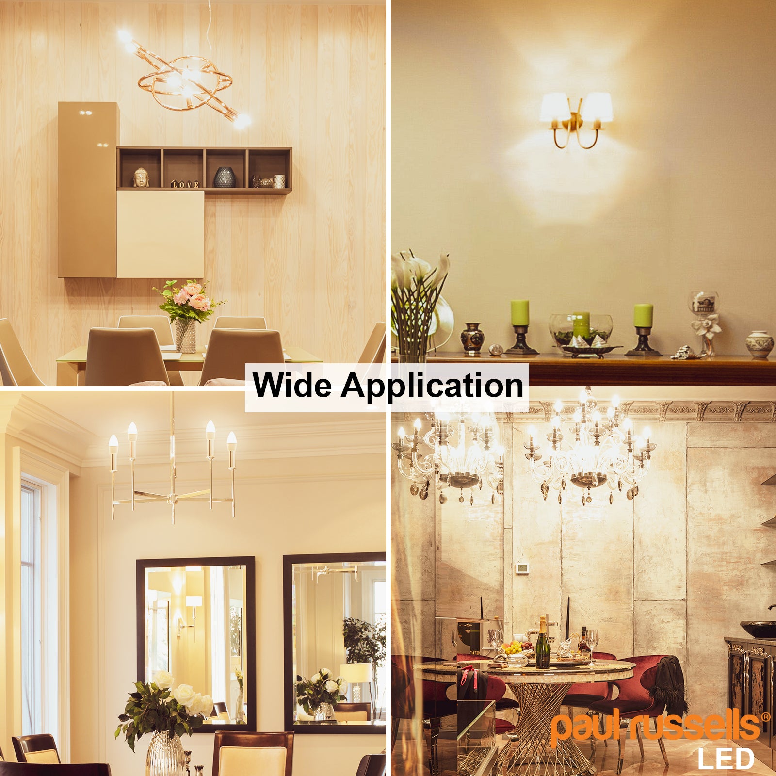 LED Candle 4.9W=40W Warm White Edison Screw ES E27 Bulbs