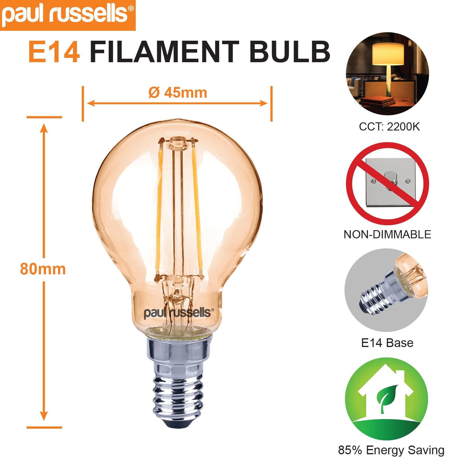 5 bollen LED 5W - 6500K - E14 -.. Advanced Star