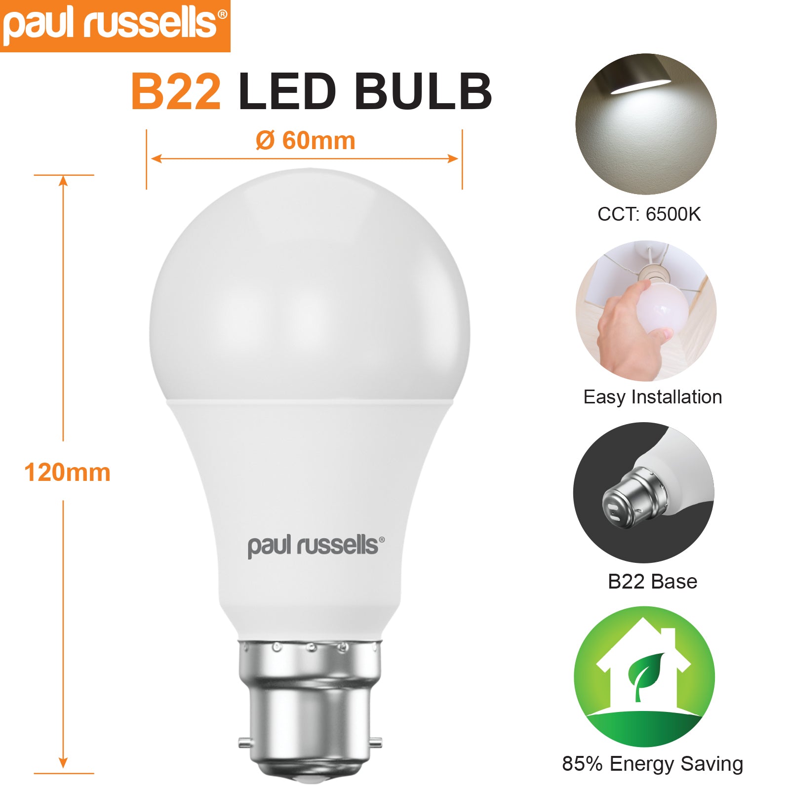 LED GLS 13W=100W Day Light BC B22 Bayonet Cap Bulbs