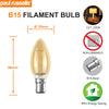 LED Filament Candle 2.5W=20W Extra Warm White Amber 2200K SBC B15 Small Bayonet Cap Bulbs3