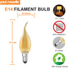 4x LED Filament Flame 2.5W=20W Extra Warm White Amber 2200K SES E14 Small Edison Screw3