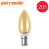 LED Filament Candle 2.5W=20W Extra Warm White Amber 2200K SBC B15 Small Bayonet Cap Bulbs1